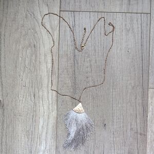 Elegant Silver and Gold Tassel Necklace